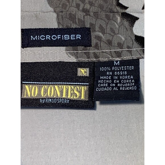 Ringo Sport No Contest Microfiber M Gray Graphic Asian Dragon Camp Y2K Retro - Picture 3 of 16